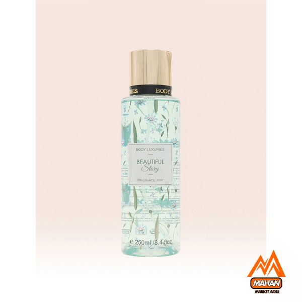 بادی میست بادی لاکچری Body Luxuries Beautiful Story Fragrance Mist حجم 250 میل، رایحه گلی و ملایم. مرطوب‌کننده پوست، مناسب استفاده روزانه با ماندگاری بالا!