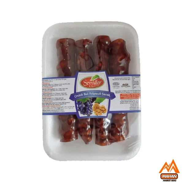 سوجوک حاوی شیره انگور و گردو سیدلر Seyyidler حجم 400 گرم Seyyidler Cevizli Bol Pekmezli Sucuk 400gr