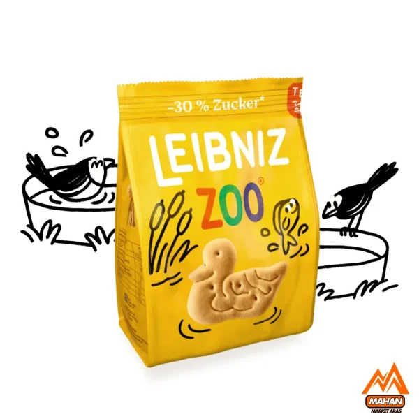 بیسکویت لیبنیز Leibniz مدل باغ وحش با 30% شکر کمتر 125 گرمی Leibniz Zoo -30% sugar 125gr