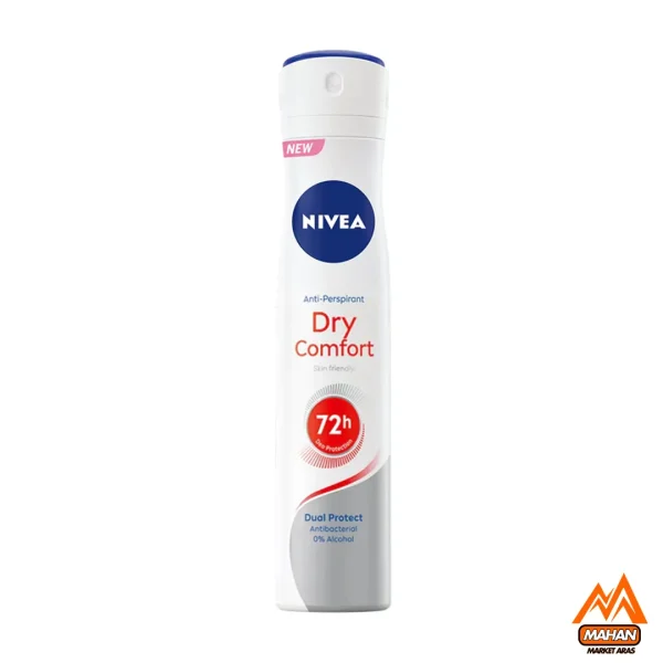 اسپری ضد تعریق زنانه 72 ساعته نیوا NIVEA مدل Dry Comfort حجم 200 میل NIVEA Dry Comfort SPRAY 72H 200ml