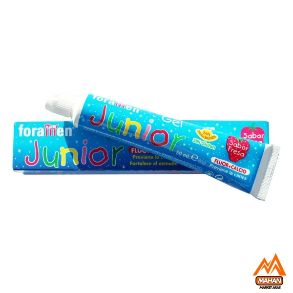 خمیردندان ژله ای کودک فورامن Foramen با طعم توت فرنگی 50 میل Foramen Gel Junior Toothpaste 50ml