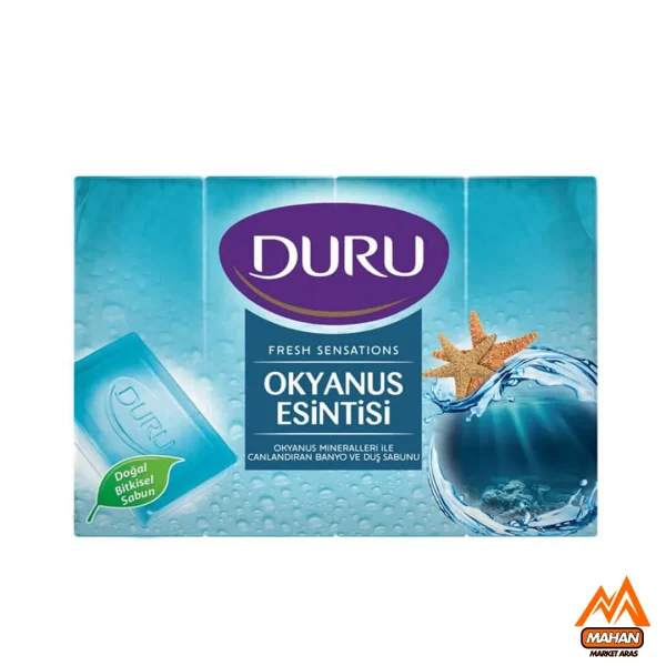 صابون شفاف دورو DURU مدل Okyanus Esintisi با رایحه نسیم اقیانوسی بسته 4 عددی 600 گرم Duru Fresh Okyanus Esintisi Sabunu 4x150 600gr