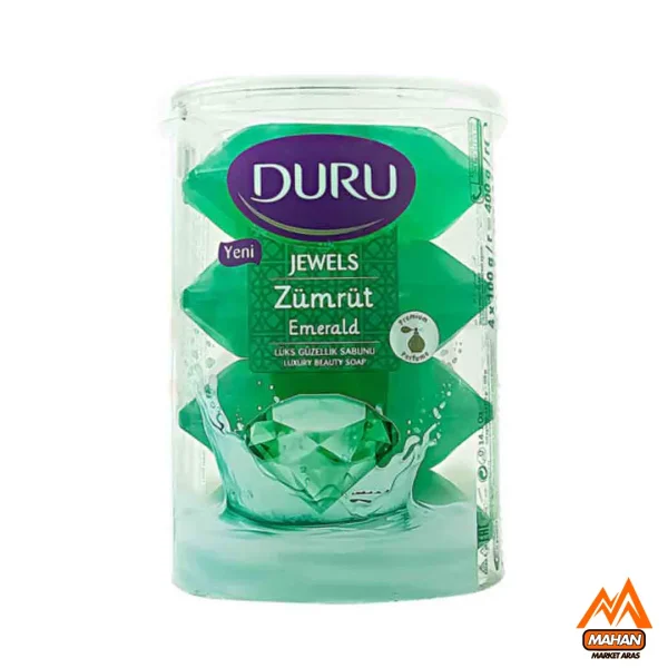 صابون دورو DURU مدل jewels zumrut بسته 4 عددی 400 گرم Duru jewels zumrut Sabunu 4x100 400gr