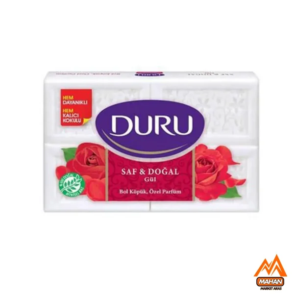 صابون دورو DURU مدل Rose Beauty بسته 4 عددی 600 گرم Duru Pure & Natural Rose Beauty Soap 4x150 600gr