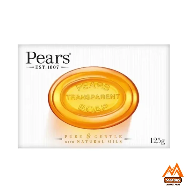 صابون گلیسیرینه شفاف پیرز Pears مدل Natural Oils وزن 125 گرم Pears Pure & Gentle Soap with Natural Oils 125gr
