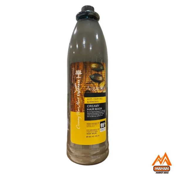 ماسک مو بدون سولفات آرگان لایتنس LIGHTNESS حجم 3 لیتر روغن آرگان مراقبت از مو موهای کراتینه ترمیم مو آبرسان مو ضد ریزش