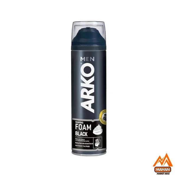 فوم اصلاح آرکو Arko مناسب برای پوست معمولی و چرب حجم 200 میل مدل Arko Shaving Foam Black 200ml