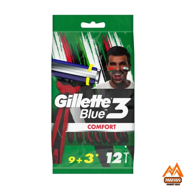 تیغ اصلاح بلو 3 کامفورت ‏ژیلت Gillette تعداد 12 عددی Gillette Blue3 Comfort 12 pcs 
