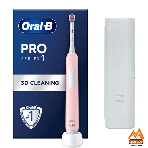 مسواک برقی صورتی اورال بی Oral-B مدل Oral B Pro Series 1 Electric Toothbrush Pink with Travel Case - Image 4