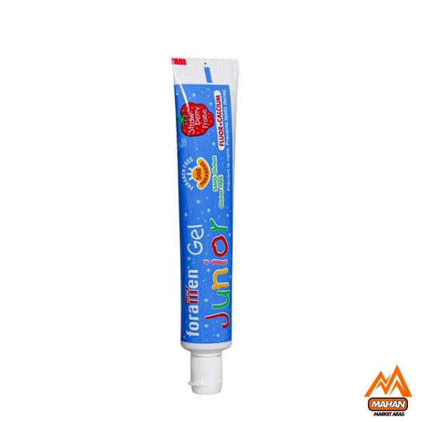 خمیردندان ژله ای کودک فورامن Foramen با طعم توت فرنگی 50 میل Foramen Gel Junior Toothpaste 50ml - Image 2