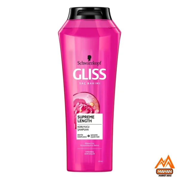 شامپو محافظت کننده از موی گلیس Gliss مدل Supreme Length مناسب موهای بلند و آسیب دیده حجم 500 میل Gliss Supreme Length Shampoo 500ml