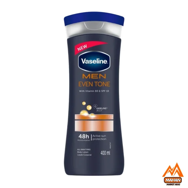 لوسیون بدن وازلین Vaseline مردانه EVEN TONE با SPF10 حجم 400 میل Vaseline MEN SPF10 Even Tone Body Lotion 400ml