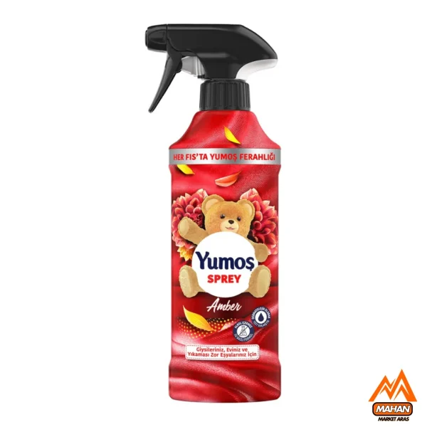 اسپری خوشبو کننده یوموش Yumoş مدل Amber با رایحه گل کهربا حجم 450 میل Yumoş Sprey Yıkaması Zor Eşyalar Için Amber 450ml