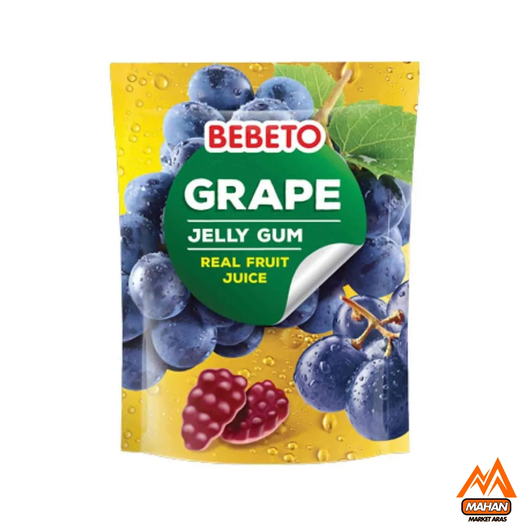پاستیل ببتو آبمیوه طبیعی انگور حجم ۶۰ گرم Bebeto Grape Gummy Candy 60gr