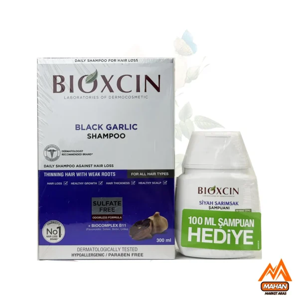 شامپو ضد ریزش بیوکسین ، شامپو سیر سیاه بیوکسین 300 میل ، شامپو ضد ریزش مو ، Bioxcin Black Garlic Shampoo ، شامپو ضد ریزش انواع مو ، شامپو بدون سولفات ، شامپو ضد ریزش گیاهی ، بیوکمپلکس B11 ، شامپو برای پوست سر حساس ، عصاره سیر سیاه ، مراقبت مو ، تقویت ریشه مو ، شامپو برای موهای کراتین‌شده ، آنتی‌اکسیدان مو ، ویتامین‌های گروه B