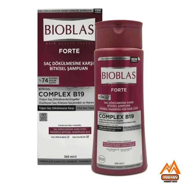 شامپو ضد ریزش مو  فورت بیوبلاس Bioblas مناسب انواع مو حجم 360 میل