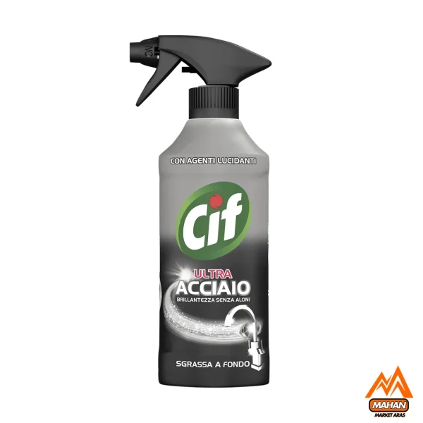 اسپری شیرآلات و سطوح استیل سیف Cif مدل اولترا حجم 500 میل