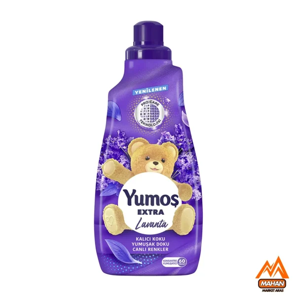مایع نرم‌ کننده لباس یوموش YUMOS بنفش ترکیه با رایحه اسطوخودوس حجم 1440 میل Yumos Extra Lavanta 1440ml