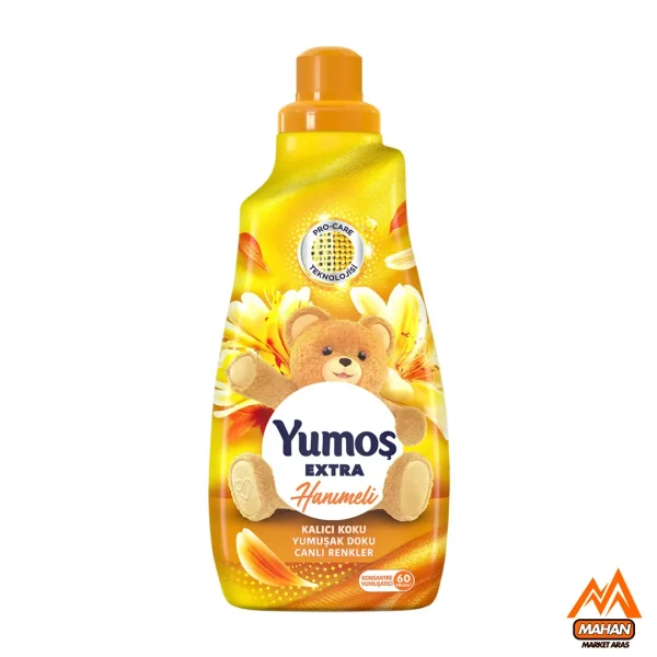 مایع نرم‌ کننده لباس یوموش زرد با رایحه گل یاس حجم 1440 میل Yumos Extra Hanimeli 1440ml