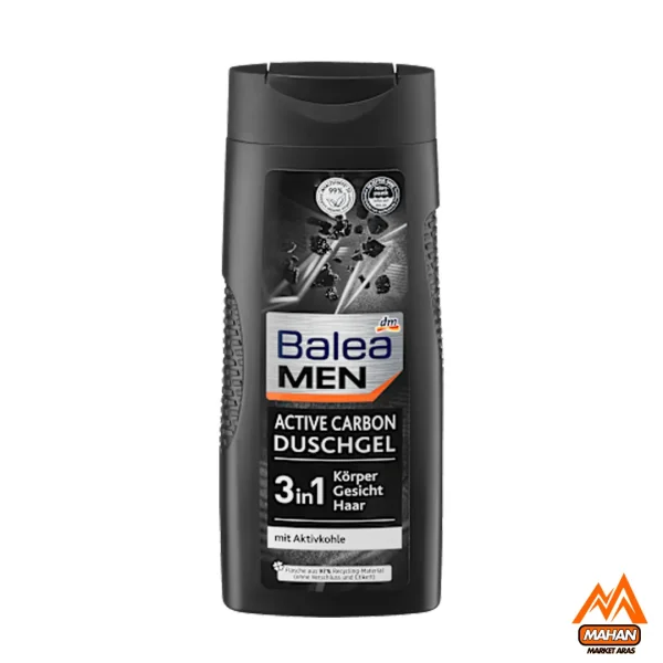 شامپو بدن سه کاره مردانه باله آ  Balea مدل اکتیو کربن حجم 300 میل Balea Men Active Carbon Shower Gel 3in1 300ml