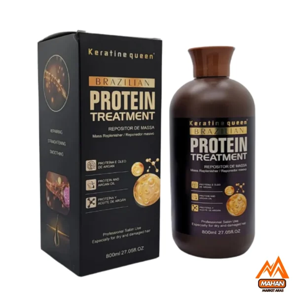 شامپو پروتئین کراتین کوئین KERATINE QUEEN حاوی روغن آرگان 880 میلی لیتر Keratine Queen Protein and Argan Oil Hair Treatment 880ml