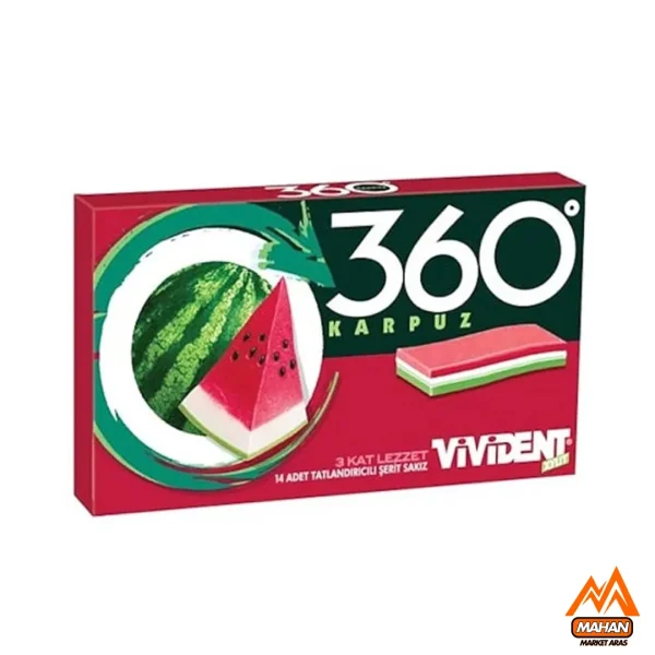 آدامس ویویدنت VIVIEDENT مدل 360 با طعم هندوانه بسته 14 عددی