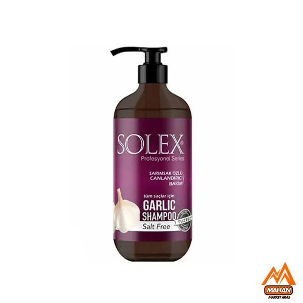 شامپو بدون نمک سولکس SOLEX حاوی عصاره سیر مناسب انواع مو 1000 میل  solex garlic shampoo 1000ml
