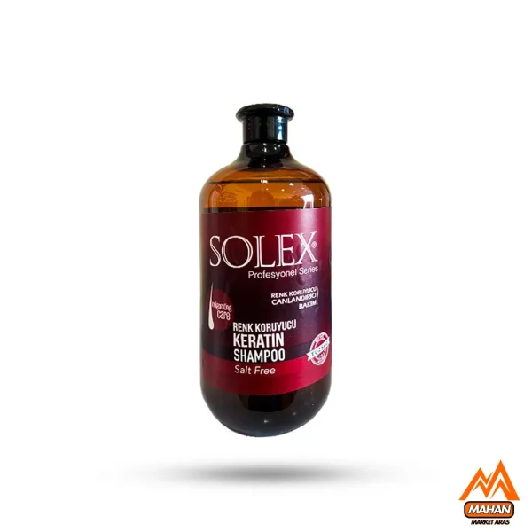 شامپو کراتین سولکس SOLEX مخصوص موهای رنگ شده حجم 1000 میل solex salt free color shampoo 1000 ml