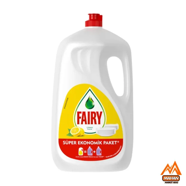 مایع ظرفشویی لیمویی فیری FAIRY حجم 2600 میل Fairy Dishwashing Liquid Lemon Scented Super Economic Package 2.6 L