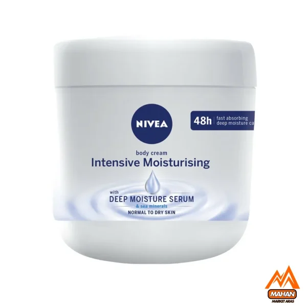 کرم دست و صورت نیوا Nivea مدل Intensive Moisturising با خاصیت آبرسانی عمیق مناسب پوست خشک و نرمال حجم 400 میل NIVEA Intensive Moisturising Body Cream 48h 400ml