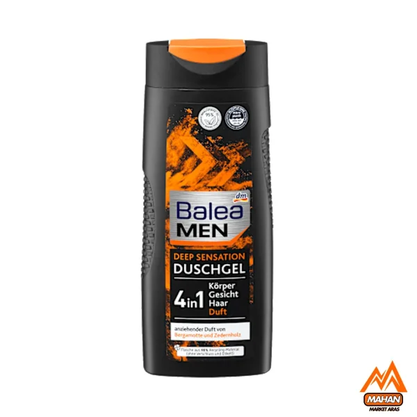 شامپو 4در1 سر و بدن باله آ Balea مدل Deep Sensation حجم 300 میل Balea Men Deep Sensation 4in1 Shower Gel 300ml