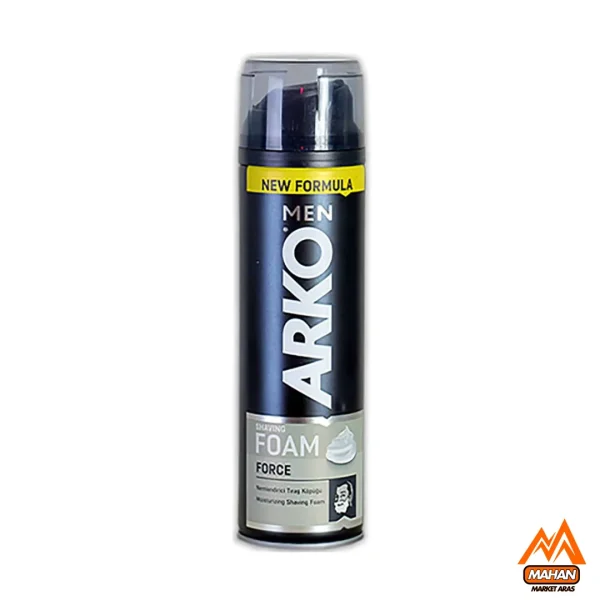 فوم اصلاح آرکو Arko مناسب برای انواع پوست حجم 200 میل مدل ARKO MEN Shaving Foam Force 200ml