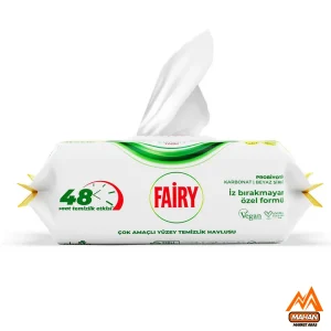 دستمال مرطوب چند منظوره فیری fairy با رایحه لیمو بسته 100 عددی