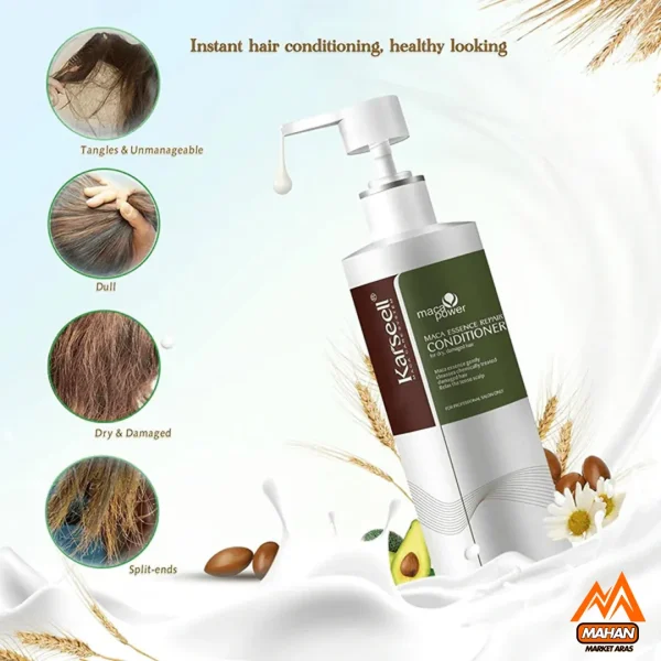نرم کننده آبرسان و ترمیم کننده مو کارسل KARSEELL حجم 800 میل Karseell Maca Essence Repair Conditioner 800ml - Image 8