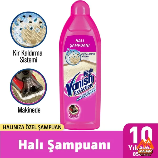 شامپو فرش ونیش Vanish مدل Kosla Oxi Action مناسب مصرف ماشینی حجم 850 میل Vanish Kosla Oxi Action Halı Şampuanı Makinede 850ml - Image 2