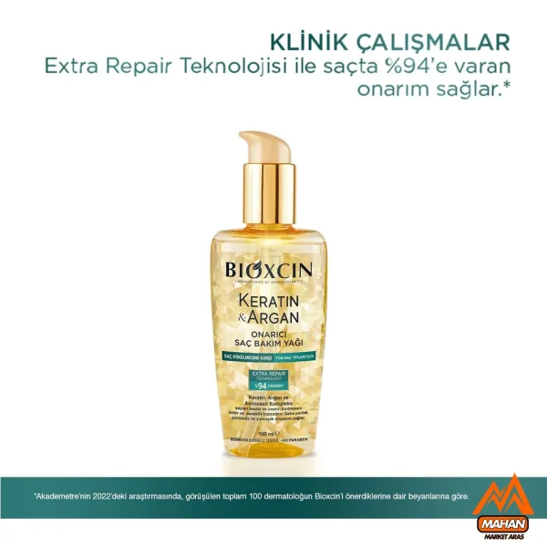 روغن ترمیم کننده و ضد ریزش بیوکسین Bioxcin حاوی کراتین و آرگان حجم 150 میل - Image 2