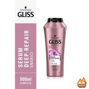 شامپو ترمیم کننده مو گلیس Gliss مدل SERUM DEEP REPAIR حجم 500 میل Gliss Serum Deep Repair Shampoo 500ml