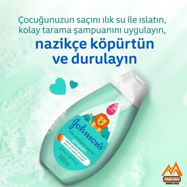 شامپو بچه جانسون Johnsons گره باز کن مو حجم 500 میل Johnsons Baby Şampuan Söz Dinleyen Saçlar 500ml - Image 3