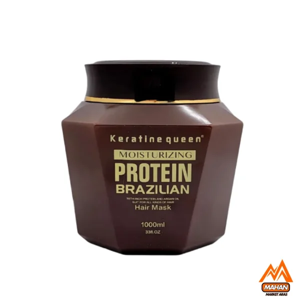 ماسک مو کراتین کوئین KERATINE QUEEN حاوی پروتئین غنی و روغن آرگان و کلاژن و روغن جوجوبا 1000 میل Keratine Queen Hair Mask with Rich Proteins and Argan Oil, Collagen and Jojoba Oil 1000ml - Image 3