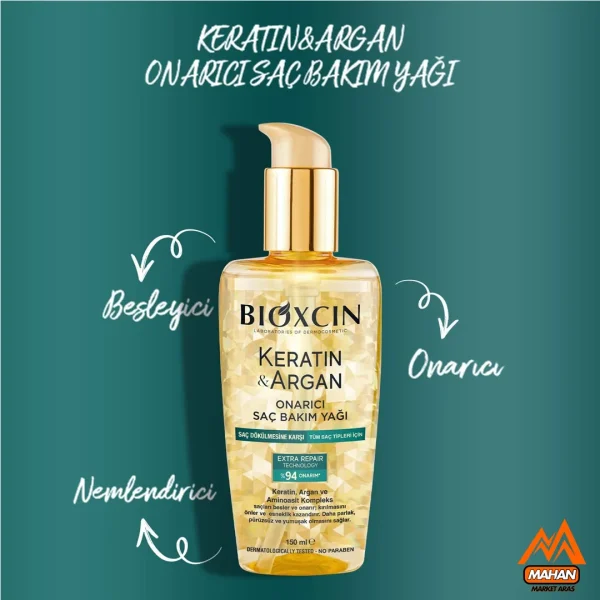 روغن ترمیم کننده و ضد ریزش بیوکسین Bioxcin حاوی کراتین و آرگان حجم 150 میل - Image 3