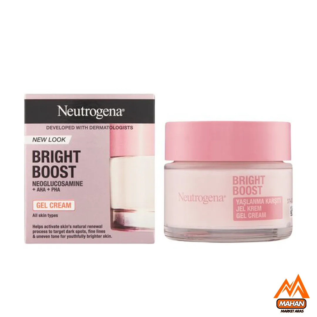 ژل کرم آبرسان ضد چروک و ضد لک برایت بوست نوتروژینا Neutrogena انواع پوست حجم 50 میل - Image 3