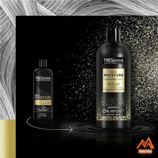 شامپو آبرسان عمیق موی خشک ترزمه TRESEMME حجم 828 میل Tresemme Moisture Rich Shampoo 828ml - Image 4