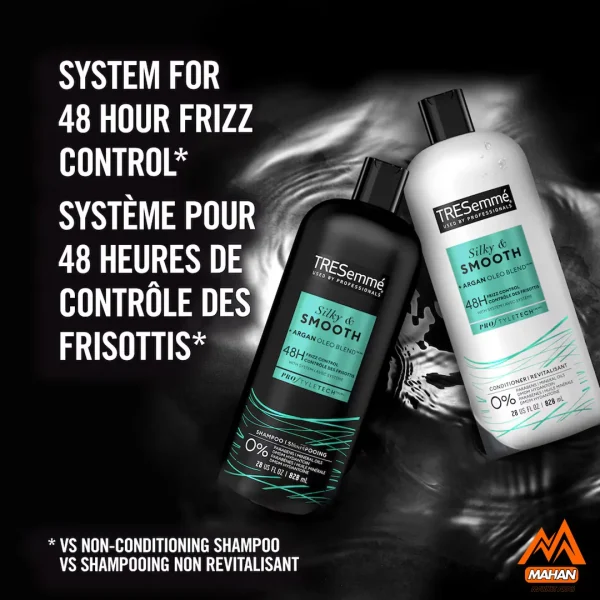 شامپو صاف و ابریشمی کننده و ضد وز مو ترزمه TRESEMME حجم 828 میل Silky & SmoothTRESEMME Shampoo 828 ml for Frizzy Hair - Image 5