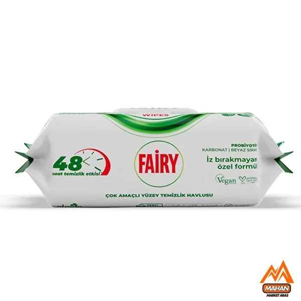 دستمال مرطوب چند منظوره فیری fairy حاوی صابون سفید، سرکه سفید و جوش شیرین بسته 100 عددی - Image 5