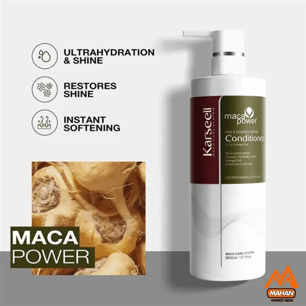 نرم کننده آبرسان و ترمیم کننده مو کارسل KARSEELL حجم 800 میل Karseell Maca Essence Repair Conditioner 800ml - Image 5