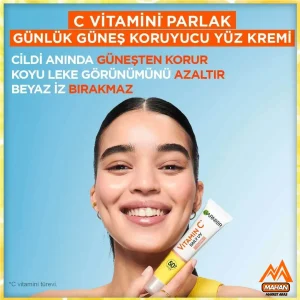 ضد آفتاب فلوئیدی ویتامین سی رنگی روشن کننده و ضد لک گارنیر Garnier با spf50 حجم 40 میل