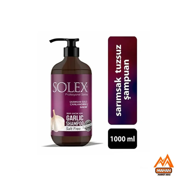 شامپو بدون نمک سولکس SOLEX حاوی عصاره سیر مناسب انواع مو 1000 میل  solex garlic shampoo 1000ml - Image 2