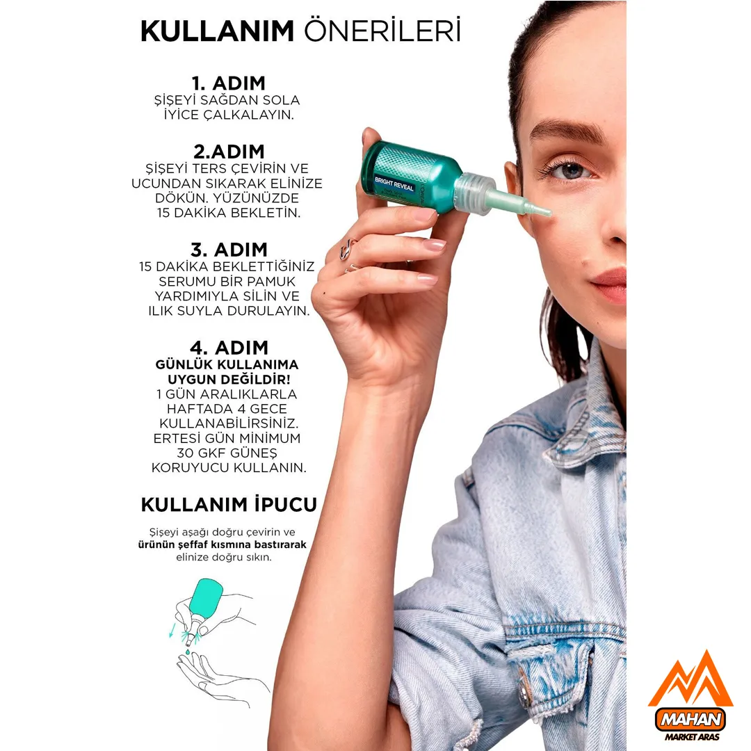 سرم پیلینگ لایه بردار و ضد جوش لورال L'Oreal مدل BRIGHT REVEAL حجم 25 میل - Image 6