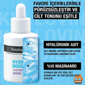 سرم ضد لک و روشن کننده نیاسینامید نوتروژینا Neutrogena مدل Hydro Boost حجم 30 میل