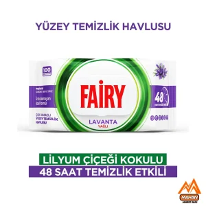 دستمال سطوح چند منظوره فیری FAIRY رایحه لوندر بسته 100 عددی